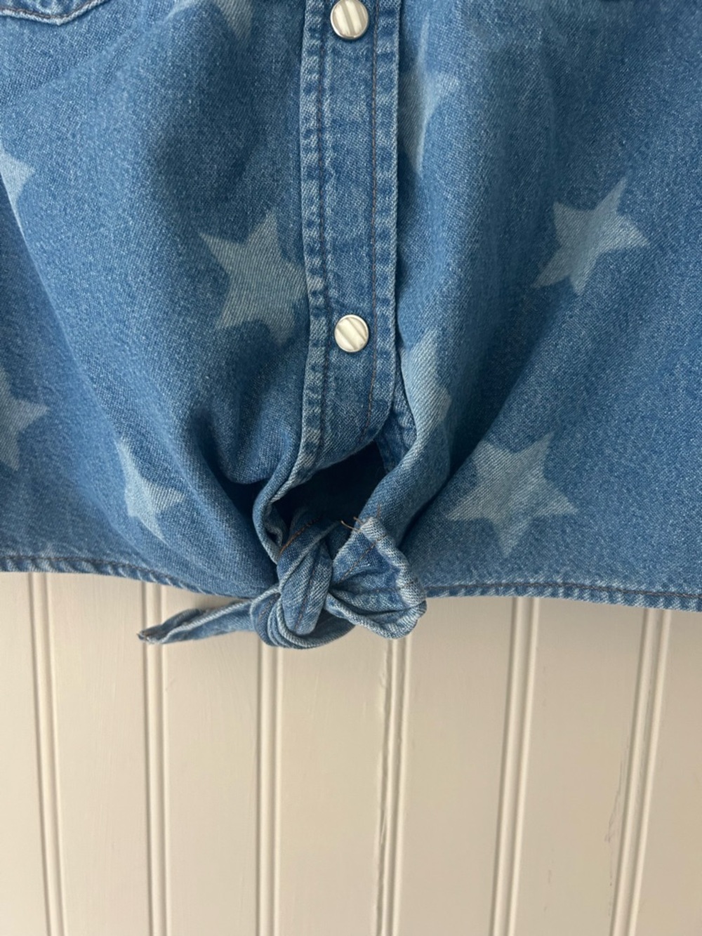 Wrangler Retro Small Americana Front Tie Sleeveless Snap Western Shirt - Picture 4 of 9